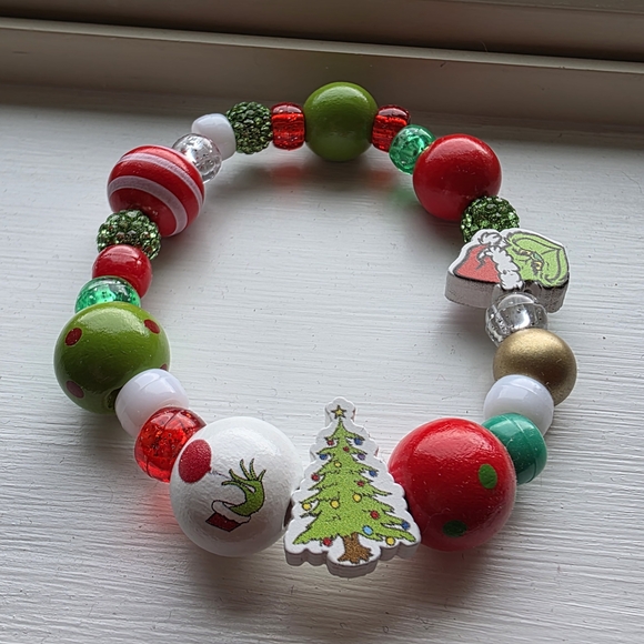 Ginch Christmas Charm Bracelet Multi Beads - Picture 2 of 5